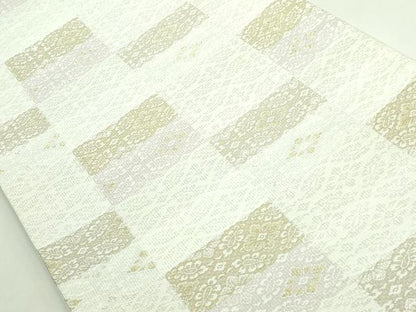 平和屋着物●極上　六通柄袋帯　市松花菱文　金銀糸　逸品　DZAB3672kh6