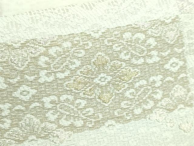 平和屋着物●極上　六通柄袋帯　市松花菱文　金銀糸　逸品　DZAB3672kh6
