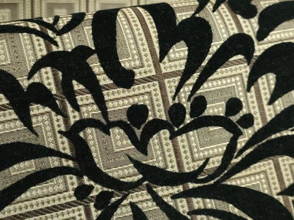 平和屋着物●極上　太鼓柄袋帯　花唐草　ベロア　逸品　DZAB3675kh6