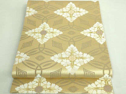 平和屋着物●極上　六通柄袋帯　唐織　花菱文　金糸　逸品　DZAB3678kh6
