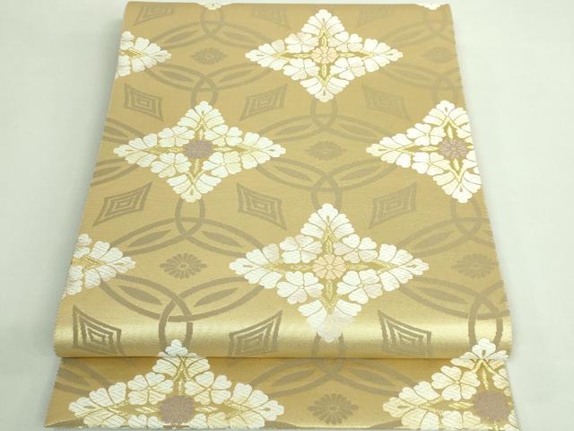 平和屋着物●極上　六通柄袋帯　唐織　花菱文　金糸　逸品　DZAB3678kh6