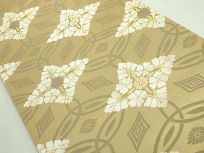 平和屋着物●極上　六通柄袋帯　唐織　花菱文　金糸　逸品　DZAB3678kh6