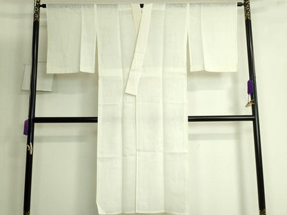 平和屋着物＊夏物 長襦袢 小千谷ちぢみ 杜若紋紗 麻 生成り色 逸品 DZAB3695kh6