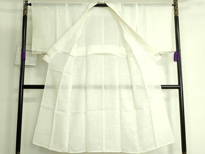 平和屋着物＊夏物 長襦袢 小千谷ちぢみ 杜若紋紗 麻 生成り色 逸品 DZAB3695kh6