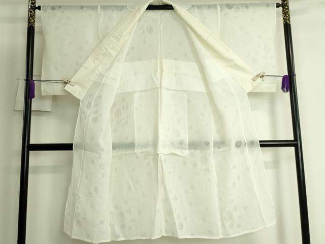平和屋着物＊夏物 長襦袢 小千谷ちぢみ 水玉紋紗 生成り色 麻 逸品 DZAB3696kh6