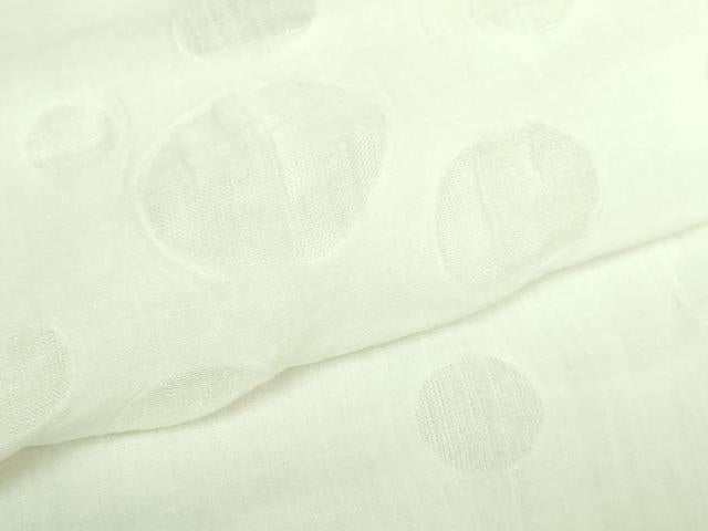 平和屋着物＊夏物 長襦袢 小千谷ちぢみ 水玉紋紗 生成り色 麻 逸品 DZAB3696kh6