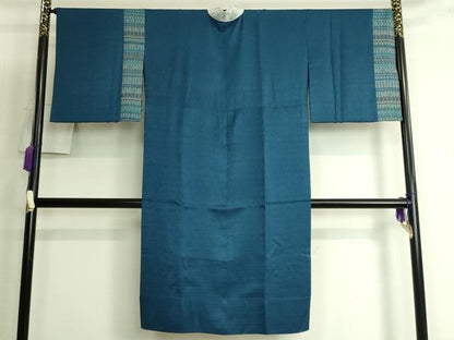 平和屋着物●上質な長襦袢　無双仕立て　京友禅　藍色　反端付き　逸品　DZAB3699kh6