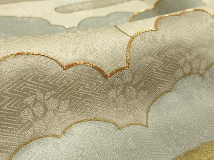 平和屋本店●極上 皇室献上作家 藤井寛 色留袖 駒刺繍 雲重ねエ霞 薄桜色地 金彩 逸品 DZAB3703kh6