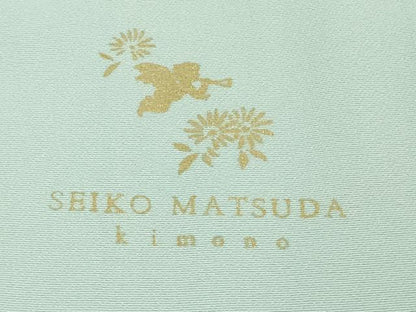 平和屋本店●極上　松田聖子　SEIKOMATSUDA　訪問着　百合　唐草文　薄い水色地　暈し染め　金彩　逸品　DZAB3704kh6