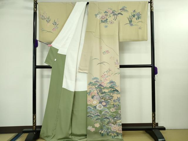 平和屋本店●極上　十日町　加賀草木友禅の第一人者　田村哲彦　訪問着　飛鳥風景　吉祥花文　暈し染め　きぬたや謹製　逸品　DZAB3706kh6