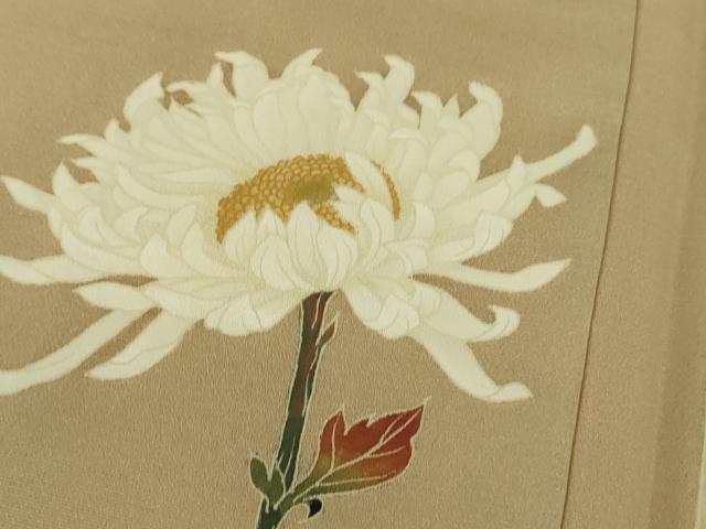 平和屋本店●極上　加賀友禅の巨匠　初代　由水十久　訪問着　乱菊　柴染色地　逸品　DZAB3709kh6