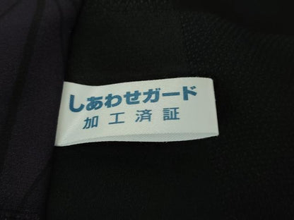平和屋本店＊極上　夏物　男性　児島廣和　アトリエ 聖jin苑　小紋　紗　市松　麻の葉　黒地　反端付き　逸品　DZAB3715kh6