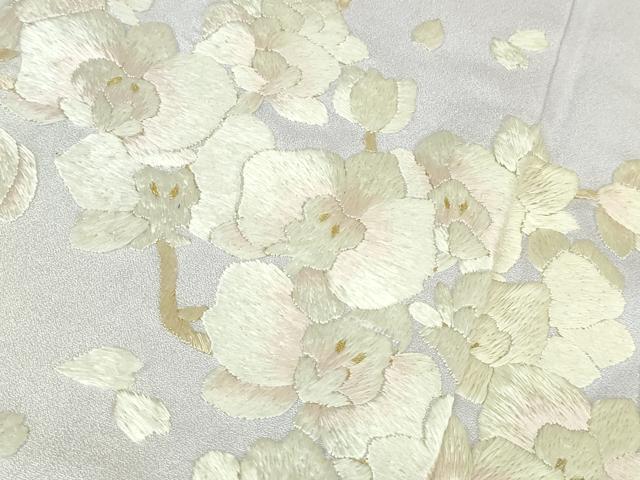 平和屋本店●極上　訪問着　総手刺繍　胡蝶蘭　枝垂れ桜　暈し染め　金糸　京都きもの友禅扱い　逸品　未使用　DZAB3717kh6