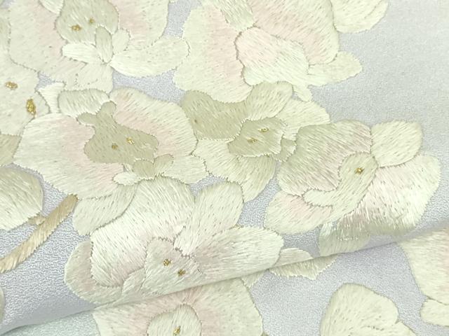 平和屋本店●極上　訪問着　総手刺繍　胡蝶蘭　枝垂れ桜　暈し染め　金糸　京都きもの友禅扱い　逸品　未使用　DZAB3717kh6