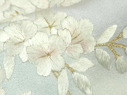 平和屋本店●極上　訪問着　総手刺繍　胡蝶蘭　枝垂れ桜　暈し染め　金糸　京都きもの友禅扱い　逸品　未使用　DZAB3717kh6