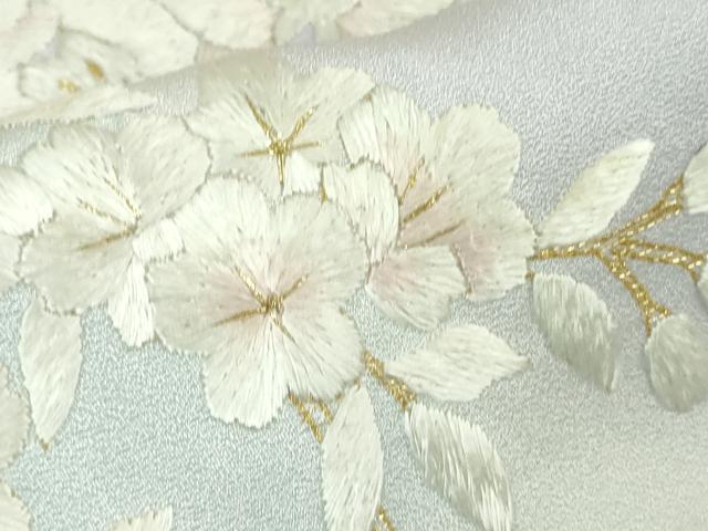 平和屋本店●極上　訪問着　総手刺繍　胡蝶蘭　枝垂れ桜　暈し染め　金糸　京都きもの友禅扱い　逸品　未使用　DZAB3717kh6