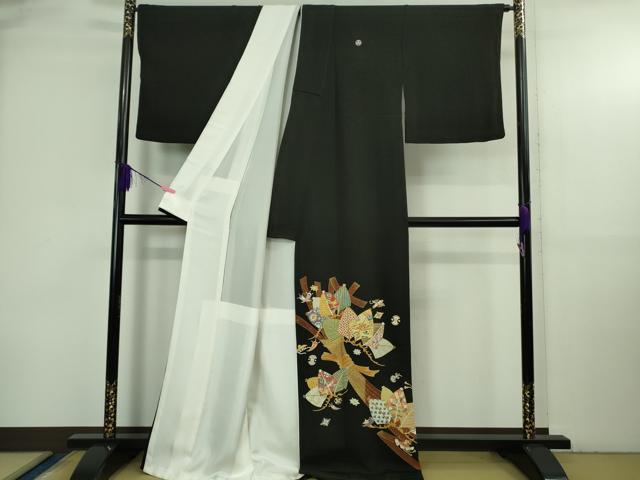 平和屋本店●極上　創業460年・千總　黒留袖　刺繍　束ね熨斗　宝尽くし松文　金彩　高島屋扱い　逸品　DZAB3721kh6