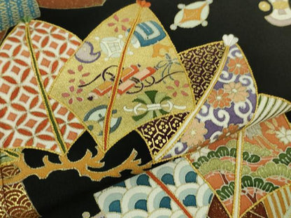 平和屋本店●極上　創業460年・千總　黒留袖　刺繍　束ね熨斗　宝尽くし松文　金彩　高島屋扱い　逸品　DZAB3721kh6