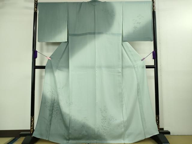 平和屋本店▽極上　訪問着　無双　紗袷　紗×絽　手描き　秋草文　暈し染め　逸品　DZAB3725kh6