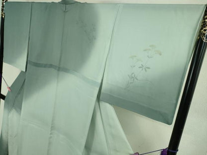 平和屋本店▽極上　訪問着　無双　紗袷　紗×絽　手描き　秋草文　暈し染め　逸品　DZAB3725kh6