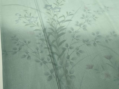 平和屋本店▽極上　訪問着　無双　紗袷　紗×絽　手描き　秋草文　暈し染め　逸品　DZAB3725kh6