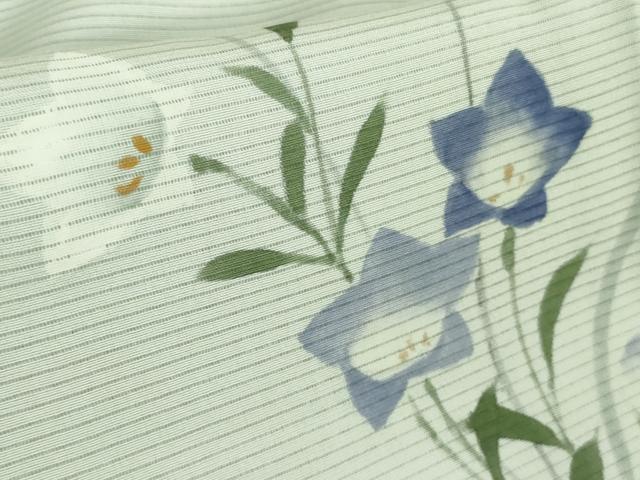 平和屋本店▽極上　訪問着　無双　紗袷　紗×絽　手描き　秋草文　暈し染め　逸品　DZAB3725kh6
