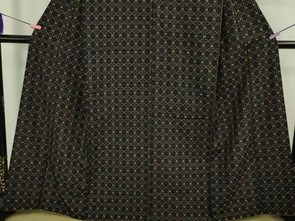 平和屋本店●極上　本場琉球　読谷山花織　紬地　黒地　逸品　DZAB3733kh6