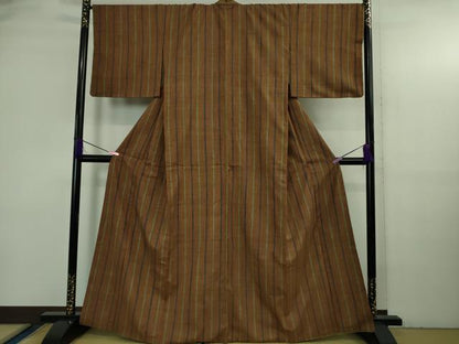 平和屋本店●極上　郡上紬　草木染　間道　逸品　DZAB3736kh6