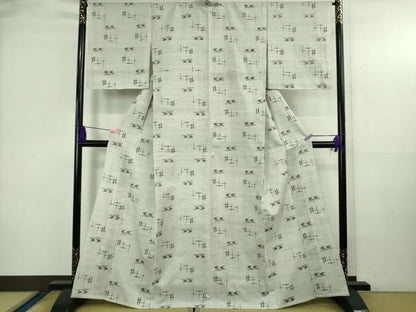 平和屋本店▽希少　重要無形文化財　本場久米島紬　単衣　ゆうな染　手織　逸品　DZAB3737kh6