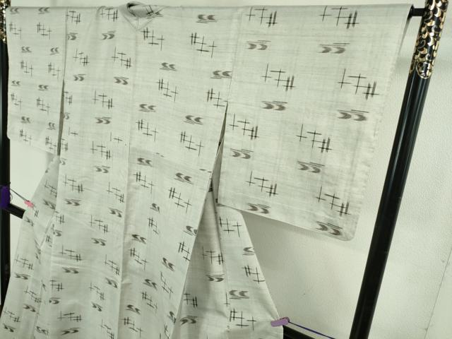 平和屋本店▽希少　重要無形文化財　本場久米島紬　単衣　ゆうな染　手織　逸品　DZAB3737kh6