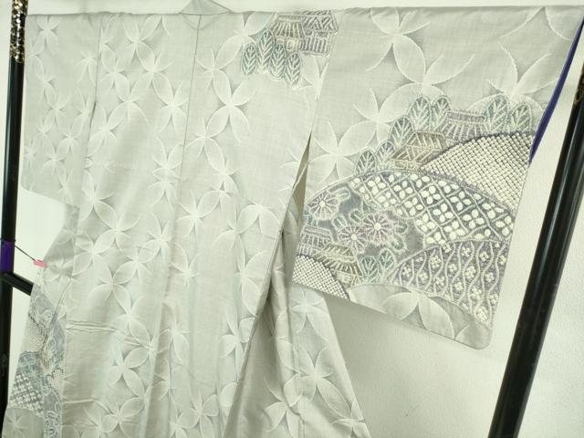 平和屋本店●極上　名門　藤娘きぬたや　本場大島紬　白大島　訪問着　絞り　9マルキ　名物裂風景花文　高島屋扱い　逸品　DZAB3742kh6