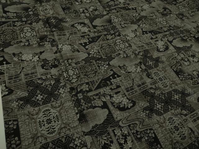 平和屋本店●極上　本場大島紬　12マルキ　屏風人物花文　逸品　DZAB3745kh6