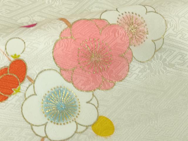 平和屋本店[]極上　創業460年・千總　七五三　女の子　3歳　祝着・襦袢セット　駒刺繍　松梅文　桜色地　金彩　逸品　未使用　DZAB3751kh6