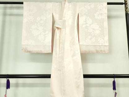 平和屋本店[]極上　創業460年・千總　七五三　女の子　3歳　祝着・襦袢セット　駒刺繍　松梅文　桜色地　金彩　逸品　未使用　DZAB3751kh6