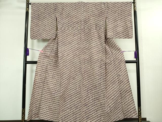 平和屋本店▽極上　岩手の匠　草紫堂　南部絞り　紫根染　単衣　綿　逸品　DZAB3754kh6