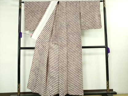 平和屋本店▽極上　岩手の匠　草紫堂　南部絞り　紫根染　単衣　綿　逸品　DZAB3754kh6