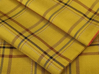 平和屋本店●極上 本場黄八丈 まるまなこ 紬 格子 逸品 DZAB3757kh6