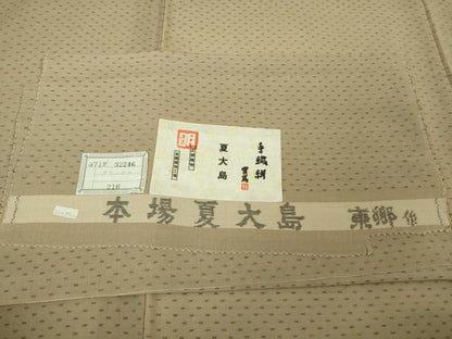 平和屋本店＊極上　夏物　東郷織物謹製　本場大島紬　夏大島　手織絣　柴染色地　正絹　証紙付き　逸品　DZAB3765kh6