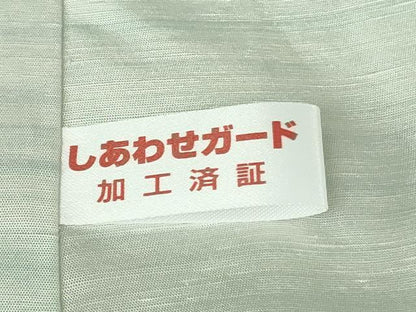 平和屋本店●極上　石川県指定無形文化財　牛首紬　白山工房　手織り　訪問着　横縞　逸品　DZAB3768kh6