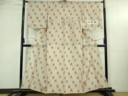 平和屋着物＊極上 夏物 伝統工芸品 明石縮 間道 証紙付き 逸品 DZAB3771kh6