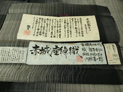 平和屋本店＊極上 夏物 赤城紬 赤城座繰織 糸引き 玉繭糸 小杉工房謹製 証紙付き 逸品 未使用 DZAB3775kh6