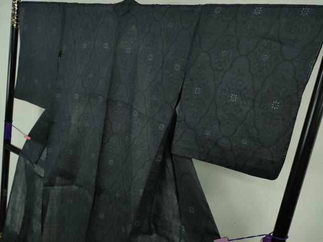 平和屋本店＊極上　夏物　重要無形文化財　本場宮古上布　苧麻　花菱文　逸品　DZAB3777kh6