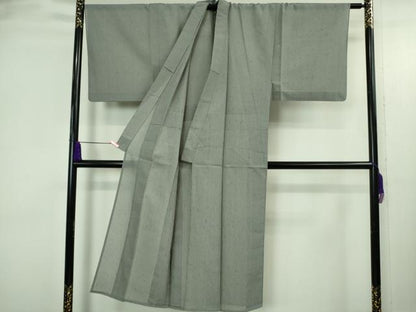 平和屋着物＊極上 夏物 男性 紗紬 錫色 逸品 DZAB3789kh6