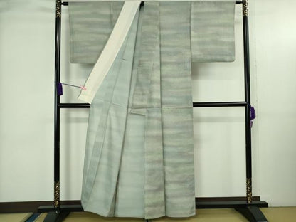 平和屋着物▽極上 石川県指定無形文化財 牛首紬 白山工房 手織り 作家物 単衣 証紙・パンフレット付き 逸品 DZAB3790kh6