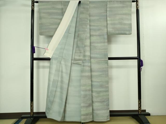 平和屋着物▽極上 石川県指定無形文化財 牛首紬 白山工房 手織り 作家物 単衣 証紙・パンフレット付き 逸品 DZAB3790kh6
