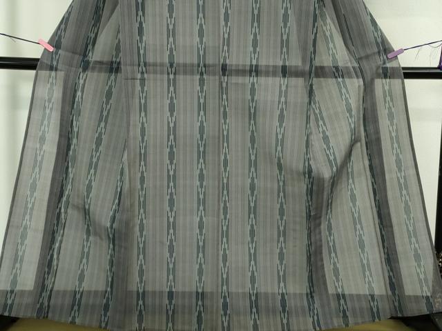 平和屋着物＊極上 夏物 本場琉球絣 夏琉球 南風上布 手おり 大城哲作 源氏鼠色地 大城織物謹製 証紙付き 逸品 DZAB3791kh6