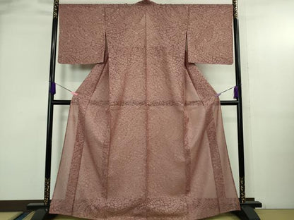 平和屋本店＊極上 夏物 京都染織メーカー 貴久樹謹製 プレミアムタッサー羽衣 夏お召 紗 辻が花 鴇浅葱色 証紙付き 逸品 未使用DZAB3792kh6