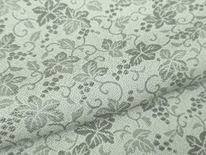平和屋着物●極上　お召　葡萄唐草文　灰青色地　反端付き　逸品　未使用　DZAB3794kh6