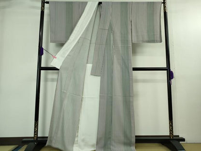 平和屋着物＊極上 夏物 小紋 絽 縞 逸品 未使用 DZAB3796kh6