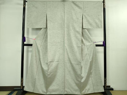 平和屋着物●極上　結城紬　ぜんまい　背抜き仕立て　上代54万　証紙・反端付き　逸品　未使用　DZAB3797kh6